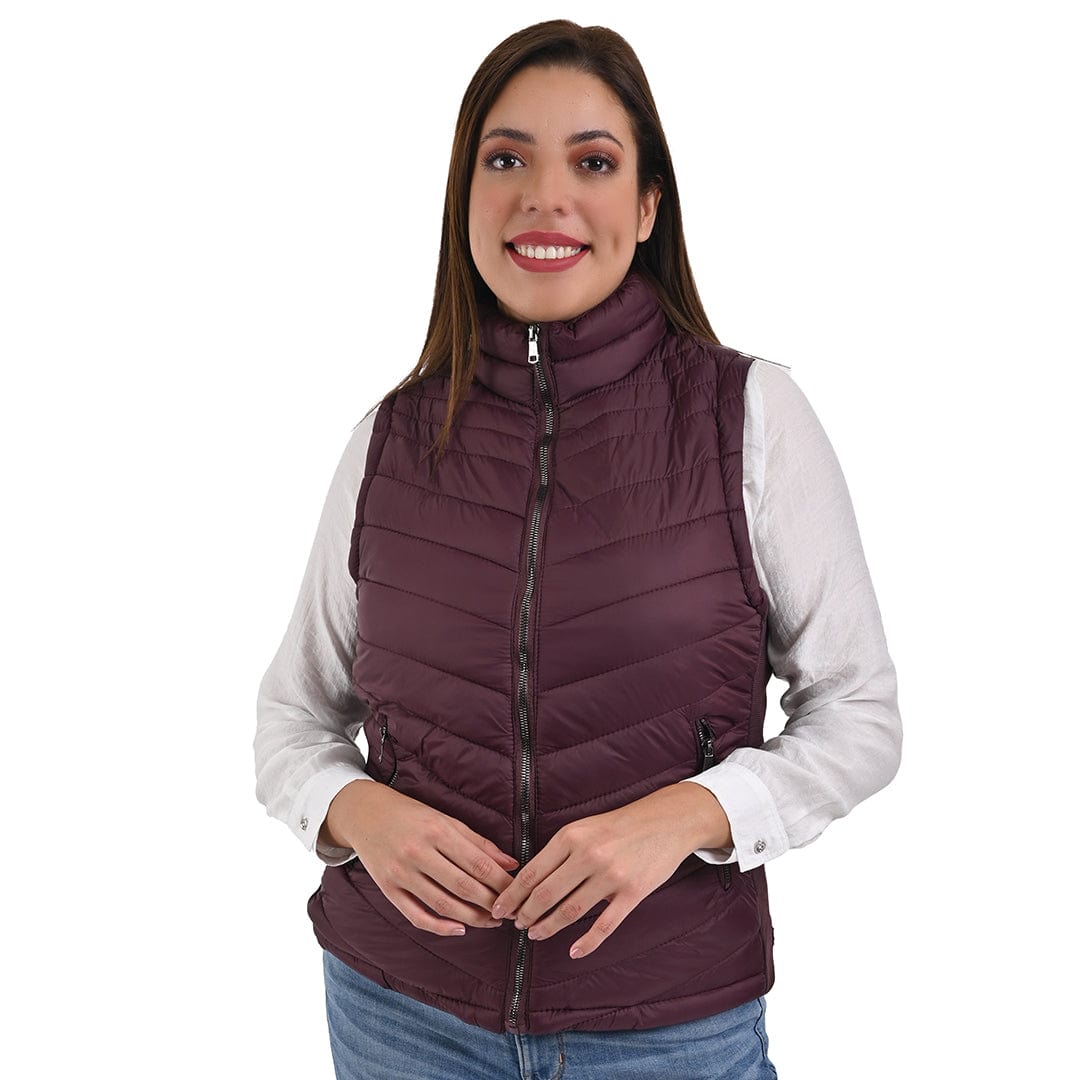 Chaleco tallas extra de Dama color vino