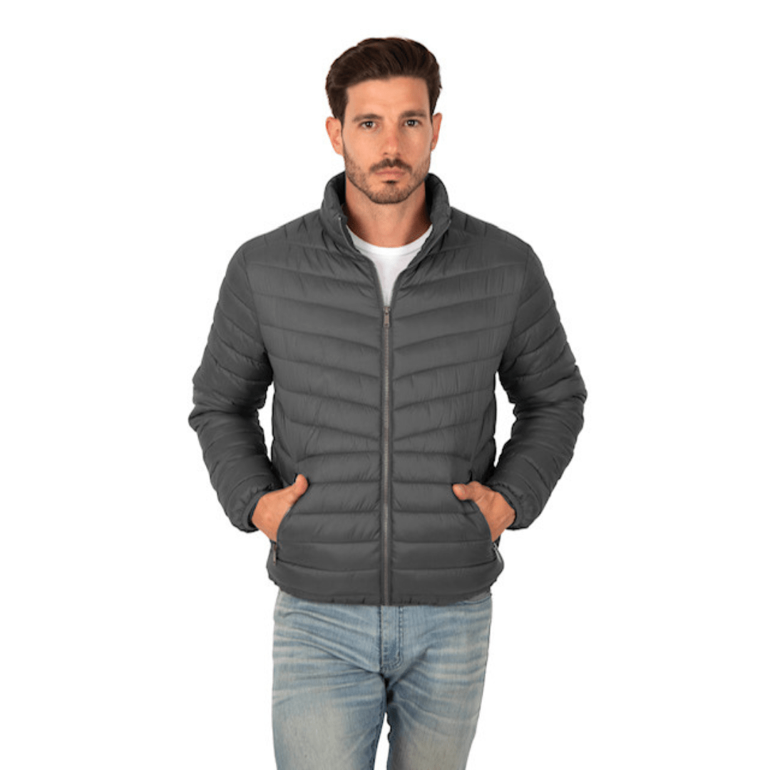 Chamarra gris outlet hombre